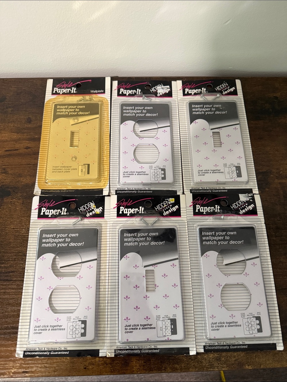 Lot of 6 Style Paper-It Wallplate Switch Cover Duplex Match Your Own Decor 1998 - Picture 2 of 10